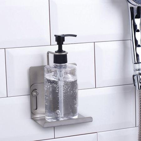 Stainless Steel Wall Mounted Hand Soap Bottle Holder-Vintage Silver - Single Security Hand Soap Holder